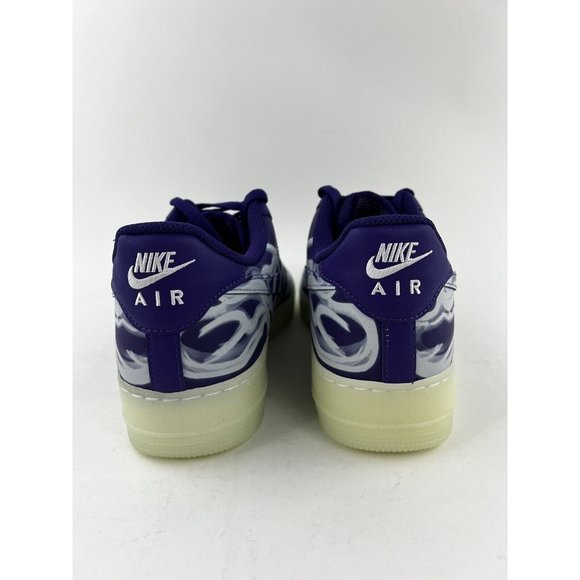 Nike Air Force 1 Purple Skeleton Mens Size 11 Sneakers Halloween 2022 CU8067-500 - Picture 5 of 11